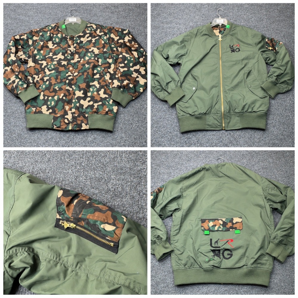 Rothco Jacket Mens Large Green LRG Camo Reversible MA-1 Bomber Tactical Flight